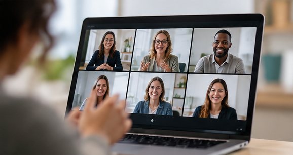 Practitioners in an online group supervision session